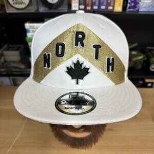 New Era Toronto Raptors 9FIFTY Snapback Hat NORTH White Gold Black